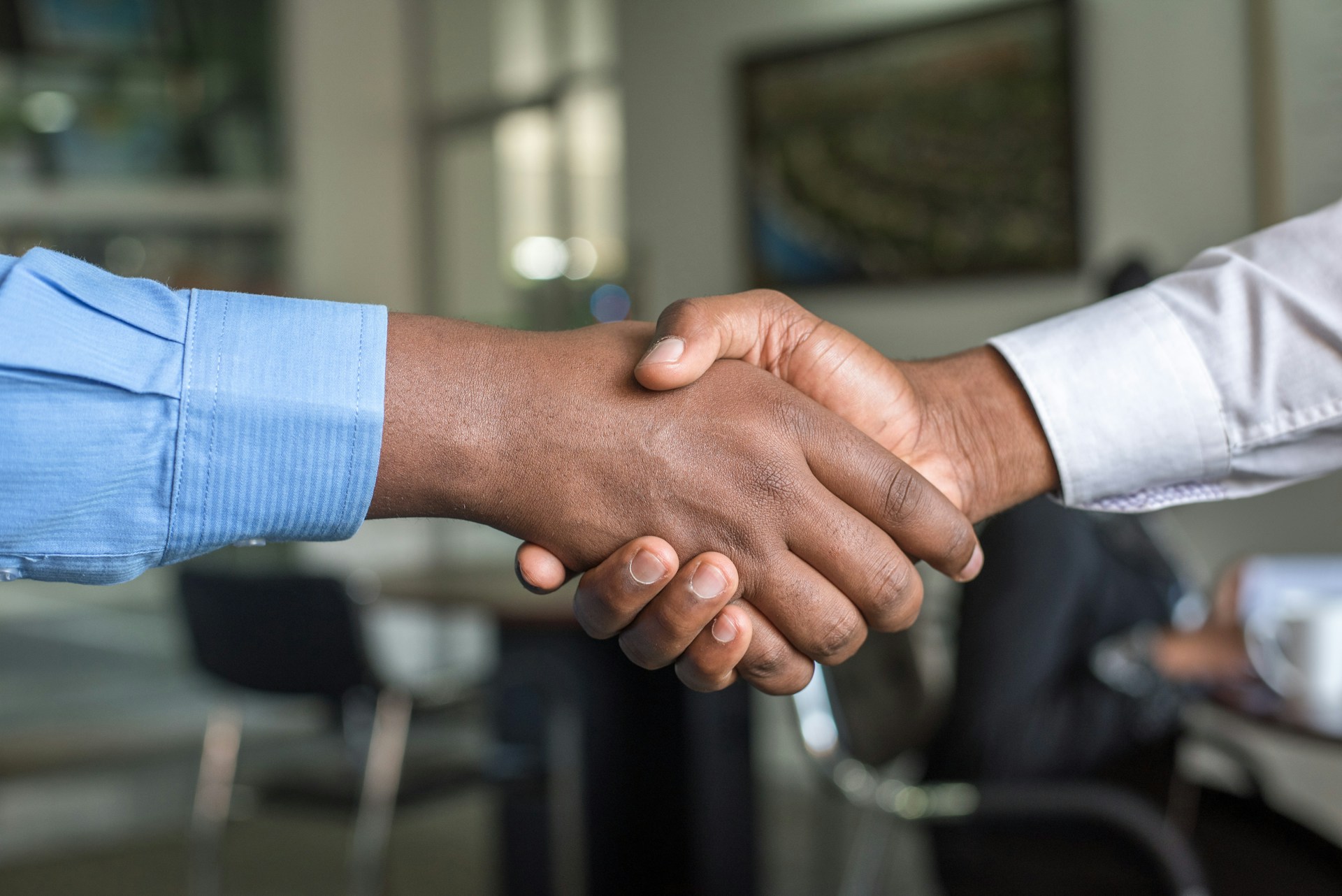attorney and client shaking hands